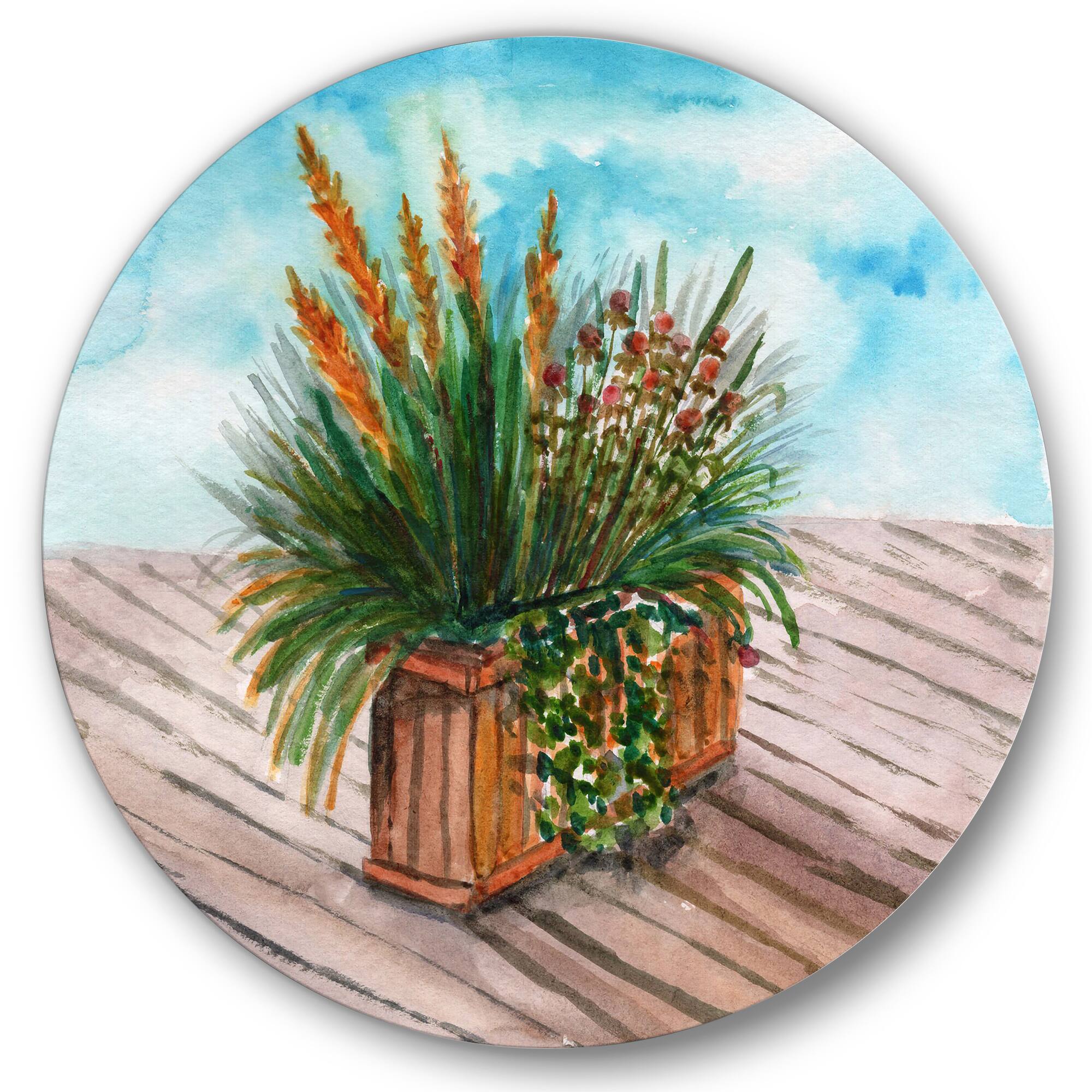 Designart - Yellow Spikelets of Houseplant With Green Stems